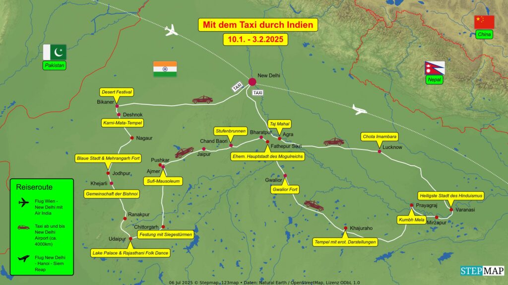 Mit dem Taxi durch Indien