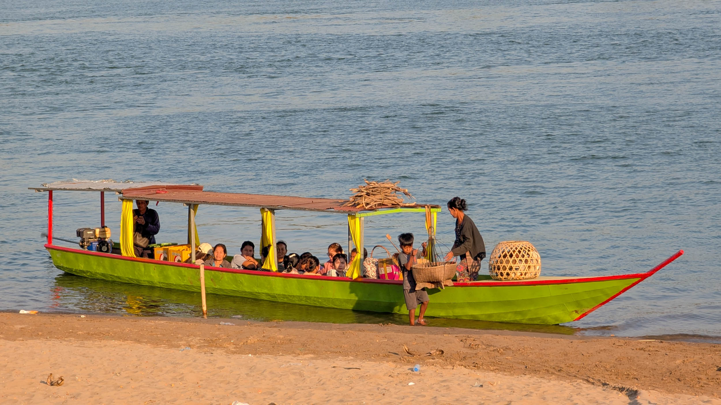 Boot am Mekong in Don Det